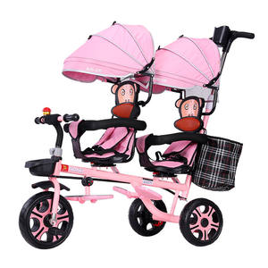 Cochecito doble de alta calidad para niños, triciclo de dos plazas para pasear, venta al por mayor - Product Image 2