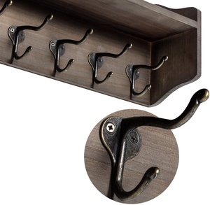 Porte-manteau mural de ferme personnalisé, en <span class=keywords><strong>bois</strong></span>, <span class=keywords><strong>étagère</strong></span> supérieure pour le rangement - Product Image 3