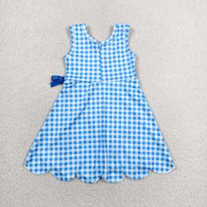 Robe de sport athlétique pour petites filles, imprimé écossais d'été, avec short intégré et bordures festonnées, idéale pour le yoga et les activités sportives. - Product Image 5
