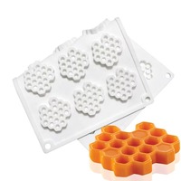 Molde de Silicona para Postres con Diseño de Panal de Abeja Redondo, Certificado LFGB, No Tóxico, Sostenible y Reutilizable, para Repostería
