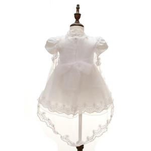 Set di Abiti per Battesimo Neonato con Scialle in Pizzo di Alta Qualità 2019, Stampa Estiva in 100% Poliestere per Bambini - Product Image 3