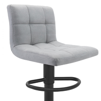 Tabouret de bar nordique en cuir noir réglable pivotant pour la cuisine vente en gros