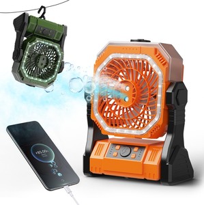 20000mAh Electric Rechargeable Camping Fan with RGB <b>Light</b> & Mist Spray 4 Speeds 4 <b>Timer</b> 360 Hanging Brushless Motor Low Noise - Product Image 1