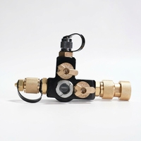 Outil de démontage de valve en laiton pour CVC avec jauge de niveau intégrée et double ports SAE 1/4 et 5/16