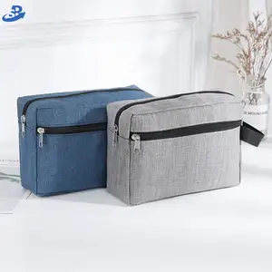 Vente en gros Oxford sac à cosmétiques fermeture éclair en cuir Pu carré femmes voyage étanche trousse de maquillage trousses de toilette