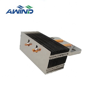 Dissipatore di calore su misura dell'aletta della fibbia della doppia torre della cpu del dissipatore di calore della macchina della cpu dell'aletta del perno della chiusura lampo di precisione con il tubo di calore - Product Image 2