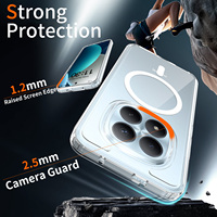 Funda Transparente para Redmi Note 15 Pro+ al por Mayor de Fábrica, con Cubierta Trasera Anti-Rayones y Anti-Amarillamiento, Funda Magnética Transparente para Teléfono Móvil