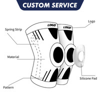 Manchons de compression pour le genou Soulagement de la douleur Double bandes de silicone antidérapantes Attelle de genou confortable, respirante et personnalisée