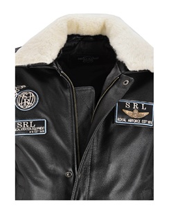 Veste pour homme en cuir véritable noir moulé sur mesure avec garniture en fourrure blanche, finition durable, fermeture éclair YKK, marque privée OEM/ODM - Product Image 5