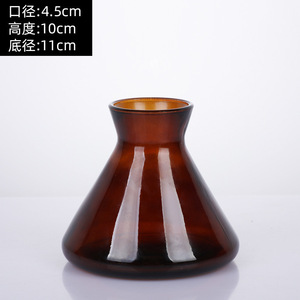 Bouteille en verre d'aromathérapie conique de luxe 200ml bouteille de diffuseur de roseau de bouche de trompette bouteille d'aromathérapie de fleurs séchées en rotin - Product Image 2