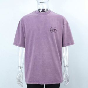 Camiseta Oversize de Algodón 100% OEM de 220g, Estilo Hip Hop, Lavado Ácido, Cuello Redondo, Vintage, Transpirable y Ecológica para Verano - Product Image 5