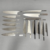 CF8R6 Messerbau Damaststahl Rohling Klinge 8 Zoll Teilangel Kochmesser Klinge Pulverstahlkern Geschliffene Schneide Messer Klinge