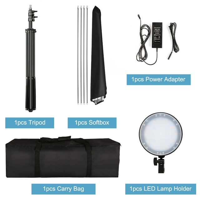 45W Continuous Light LED Lamp 50X70CM Softbox Photography Lighting Kit