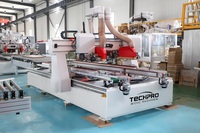 Máquina CNC para fabricación de gabinetes y puertas de madera, con sierra de cuatro lados y router CNC, en venta.
