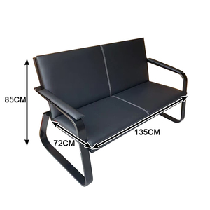 Chaise longue de réception de bureau moderne et confortable Chaise de zone d'attente de <span class=keywords><strong>salon</strong></span> rembourrée en acier inoxydable pour les clients - Product Image 2