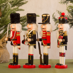 Colorful 30cm 15inch Red Blue Green Handmade Eco-Friendly Wooden Nutcracker Christmas Decoration Supplies for Gifts <b>Box</b> Packing - Product Image 5