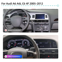 Autoradio Android 22,8 pouces avec Carplay pour Audi A6 2005-2012, double écran, autoradio + compteur de vitesse numérique, GPS