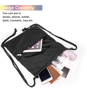 Professional Oxford Soft <b>Drawstring</b> <b>Backpack</b> Custom Logo Waterproof Foldable Shoe Storage Large Capacity Unisex Polyester Sports - Product Image 5