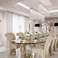 Ensemble table et chaises de style crème français pour plusieurs personnes, table de banquet haut de gamme 10 places, luxe