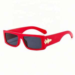 Lunettes de soleil tendance 2021, logo personnalisé, nouveau modèle léopard rouge rectangulaire, UV400, petites lunettes carrées pour hommes et femmes - Product Image 2