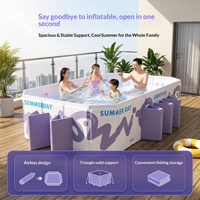 Piscine gonflable en PVC sans gonflage, avec structure de support pliable, pour enfants et adultes, usage domestique et extérieur, grande taille pour jardin