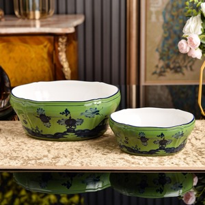 Hot Selling Italian Oriental Porcelain 7+10 Inch Fruit Bowl Full Gift Box Packaging - Product Image 2