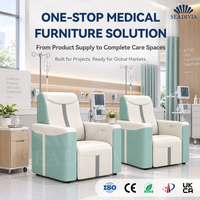 [Support de la marque] SEADIVIA Chaise inclinable électrique de qualité médicale robuste et luxueuse, avec support de perfusion réglable pour le dos et les jambes, pour usage hospitalier