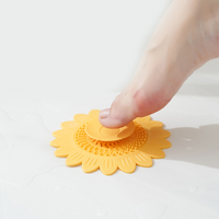 Joint d'étanchéité en silicone anti-odeur Sunflower, tapis de lavabo, tapis d'évier, couvercle de filtre anti-cheveux pour évier, passoire d'évier en silicone