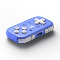 Manette de jeu 8Bitdo Micro BT de poche, prend en charge le mode clavier, mini contrôleur bleu pour Switch, Android et Raspberry Pi