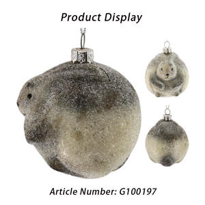 Benutzer definierte personal isierte Party Holiday Supplies Luxus Glas Garten Weihnachts schmuck für Home Decor Glas Bär Ornament - Product Image 4