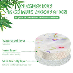 Yetişkin yeniden kullanılabilir yumuşak süt göğüs pedleri 100% organik bambu göğüs pedleri taşıma çantası ile - Product Image 5