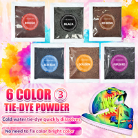 Nouvelle poudre de teinture textile réactive à l'eau froide, 6 couleurs, en sachets de 5g et 10g, sans bouilloire, pour l'art et l'artisanat DIY des vêtements pour enfants