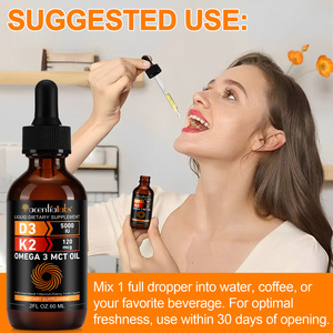 Acentiallabs 100% Natural Organic 5000 IU <strong>Vitamin</strong> <strong>D3</strong> and K2 Liquid Supplement Drops with MCT Oil Omega 3 - Product Image 6