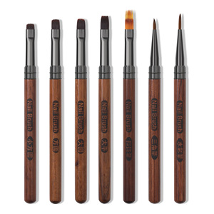 Japanese Poly Gel Nail Brush Sandalwood Handle Flat Oval Painting <b>Builder</b> Brush Professional Manicure Nail Art Tool Wholesale - Product Image 1