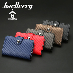 Baellerry Men's Card Holder PU Leather <b>RFID</b> <b>Blocking</b> Multi-slot Automatic Spring Opening Credit Card <b>Wallet</b> Black - Product Image 4
