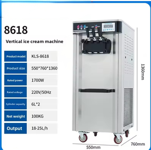 Mesin es krim lembut vertikal komersial Output besar kondisi baru pre-cooled mesin kerucut Sundae menjaga kesegaran lintas batas - Product Image 5
