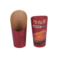 Gobelets à frites jetables en papier kraft de 8 oz, vente en gros, gobelets à frites en papier de 20 oz avec couvercle