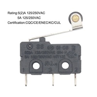 AC 250V 5A SPDT 1NO 1NC Momentané 3Pin Levier À Rouleaux Micro Commutateurs