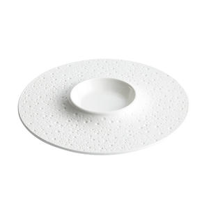 Assiette à dîner en céramique blanche de luxe occidentale pour restaurant Purée de gastronomie moléculaire Apéritif Soupe Plateau de service Assiettes à soupe en céramique - Product Image 5
