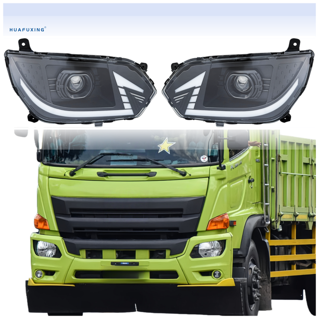 HuaFuXing New Launch LED Headlight Assembly for HINO 500 VICTOR Truck 24V 6000K Projector IP67 High Brightness Replacement