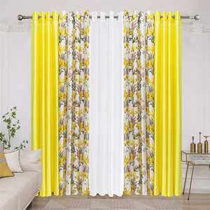 Hot Sale American Pastoral Style Printed Floral Pattern Blackout Window <strong>Curtains</strong> With <strong>Matching</strong> Pillowcases 10pcs Set - Product Image 4