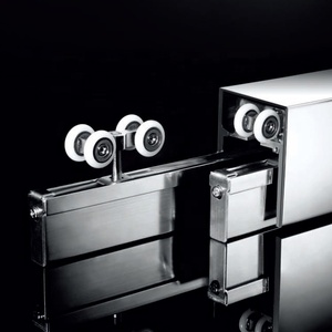 WANJIA-<span class=keywords><strong>puerta</strong></span> de ducha de vidrio deslizante para baño, marco de aluminio negro de alta calidad - Product Image 3