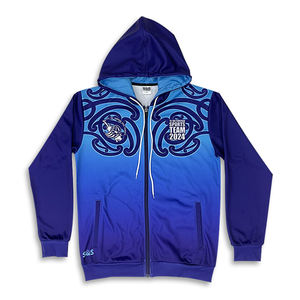 Chaqueta deportiva personalizada, diseño de sublimación, Sudadera con capucha y cremallera de poliéster y algodón para jóvenes - Product Image 2