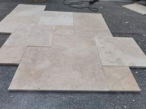 Shihui แผ่นปูพื้นลายหินอ่อนสีเบจหรูหราการตกแต่งภายในวิลล่าแบบออกแบบได้ตามต้องการ - Product Image 2