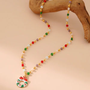 Collar con colgante de árbol de Navidad de acero inoxidable, Nueva joyería navideña de Papá Noel, adecuado para regalos de mujeres y niños - Product Image 3