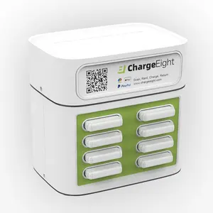 Customized software team 8 slots sharing power bank station for Clubhouse without power banks
