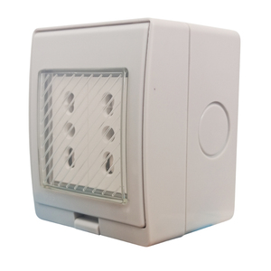 Boîte murale étanche avec 2 prises 10-16A, indice de protection IP55, pour utilisation intérieure et extérieure - Product Image 2