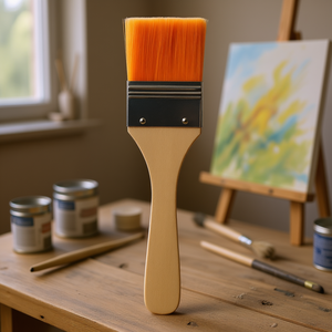 Pinceau plat 160x45mm, manche en bois, poils orange - Product Image 3