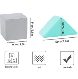 บล็อกโฟมนุ่ม12ชิ้นบล็อกของเล่นแบบเรียงซ้อนกันกองตุ๊กตาหลากสี - Product Image 6