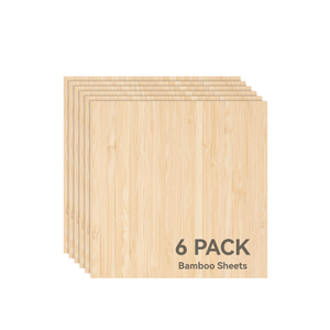 6 pièces de planches en bambou de 30,2 mm YA005 pour l'artisanat du bois, découpe et gravure au laser 300x300 mm - Product Image 1